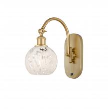  518-1W-SG-G1216-6WM - White Mouchette - 1 Light - 6 inch - Satin Gold - Sconce