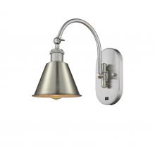 Innovations Lighting 518-1W-SN-M8-LED - Smithfield - 1 Light - 7 inch - Brushed Satin Nickel - Sconce