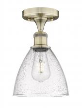  616-1F-AB-GBD-754 - Bristol - 1 Light - 8 inch - Antique Brass - Semi-Flush Mount