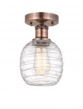  616-1F-AC-G1013 - Belfast - 1 Light - 6 inch - Antique Copper - Semi-Flush Mount