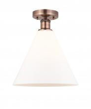  616-1F-AC-GBC-121 - Berkshire - 1 Light - 12 inch - Antique Copper - Semi-Flush Mount