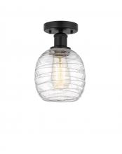 Innovations Lighting 616-1F-BK-G1013 - Belfast - 1 Light - 6 inch - Matte Black - Semi-Flush Mount