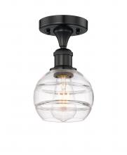  616-1F-BK-G556-6CL - Rochester - 1 Light - 6 inch - Matte Black - Semi-Flush Mount