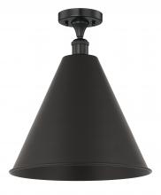 Innovations Lighting 616-1F-BK-MBC-16-BK - Berkshire - 1 Light - 16 inch - Matte Black - Semi-Flush Mount