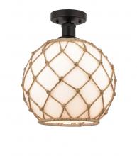  616-1F-OB-G121-10RB - Farmhouse Rope - 1 Light - 10 inch - Oil Rubbed Bronze - Semi-Flush Mount