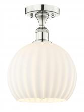  616-1F-PN-G1217-10WV - White Venetian - 1 Light - 10 inch - Polished Nickel - Semi-Flush Mount