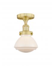  616-1F-SG-G321 - Olean - 1 Light - 7 inch - Satin Gold - Semi-Flush Mount