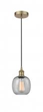  616-1P-AB-G104 - Belfast - 1 Light - 6 inch - Antique Brass - Cord hung - Mini Pendant