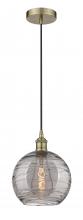 Innovations Lighting 616-1P-AB-G1213-10SM - Athens Deco Swirl - 1 Light - 10 inch - Antique Brass - Cord hung - Mini Pendant