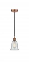  616-1P-AC-G2812 - Hanover - 1 Light - 6 inch - Antique Copper - Cord hung - Mini Pendant