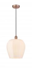  616-1P-AC-G461-12 - Norfolk - 1 Light - 12 inch - Antique Copper - Cord hung - Mini Pendant