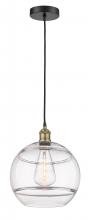  616-1P-BAB-G556-12CL - Rochester - 1 Light - 12 inch - Black Antique Brass - Cord hung - Mini Pendant