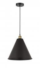 Innovations Lighting 616-1P-BAB-MBC-16-BK-LED - Berkshire - 1 Light - 16 inch - Black Antique Brass - Cord hung - Mini Pendant