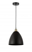 Innovations Lighting 616-1P-BAB-MBD-12-BK-LED - Bristol - 1 Light - 12 inch - Black Antique Brass - Cord hung - Mini Pendant