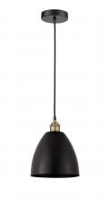 Innovations Lighting 616-1P-BAB-MBD-9-BK-LED - Bristol - 1 Light - 9 inch - Black Antique Brass - Cord hung - Mini Pendant