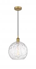  616-1P-BB-G1215-10 - Athens Water Glass - 1 Light - 10 inch - Brushed Brass - Cord hung - Mini Pendant