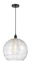 Innovations Lighting 616-1P-BK-G1213-14-LED - Athens Deco Swirl - 1 Light - 14 inch - Matte Black - Cord hung - Pendant