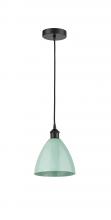  616-1P-BK-MBD-75-SF - Plymouth - 1 Light - 8 inch - Matte Black - Cord hung - Mini Pendant