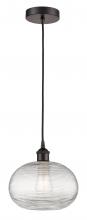  616-1P-OB-G555-10CL - Ithaca - 1 Light - 10 inch - Oil Rubbed Bronze - Cord hung - Mini Pendant