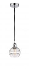  616-1P-PC-G556-6CL - Rochester - 1 Light - 6 inch - Polished Chrome - Cord hung - Mini Pendant