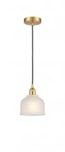  616-1P-SG-G411 - Dayton - 1 Light - 6 inch - Satin Gold - Cord hung - Mini Pendant