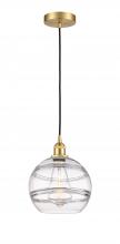  616-1P-SG-G556-10CL - Rochester - 1 Light - 10 inch - Satin Gold - Cord hung - Mini Pendant