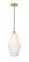  616-1P-SG-G671-8 - Cascade - 1 Light - 8 inch - Satin Gold - Cord hung - Mini Pendant