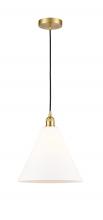  616-1P-SG-GBC-121 - Berkshire - 1 Light - 12 inch - Satin Gold - Mini Pendant