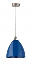  616-1P-SN-MBD-12-BL-LED - Plymouth - 1 Light - 12 inch - Brushed Satin Nickel - Cord hung - Mini Pendant