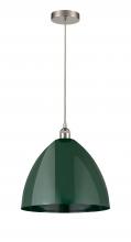  616-1P-SN-MBD-16-GR-LED - Plymouth - 1 Light - 16 inch - Brushed Satin Nickel - Cord hung - Mini Pendant