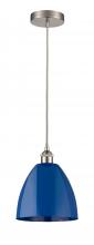  616-1P-SN-MBD-9-BL-LED - Plymouth - 1 Light - 9 inch - Brushed Satin Nickel - Cord hung - Mini Pendant