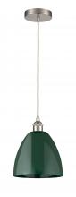  616-1P-SN-MBD-9-GR-LED - Plymouth - 1 Light - 9 inch - Brushed Satin Nickel - Cord hung - Mini Pendant