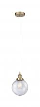 Innovations Lighting 616-1PH-AB-G204-8 - Beacon - 1 Light - 8 inch - Antique Brass - Cord hung - Mini Pendant