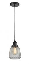  616-1PH-BK-G142 - Chatham - 1 Light - 7 inch - Matte Black - Cord hung - Mini Pendant