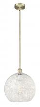 Innovations Lighting 616-1S-AB-G1216-14WM - White Mouchette - 1 Light - 14 inch - Antique Brass - Stem Hung - Pendant