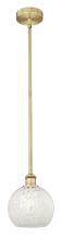  616-1S-BB-G1216-8WM - White Mouchette - 1 Light - 8 inch - Brushed Brass - Stem Hung - Mini Pendant