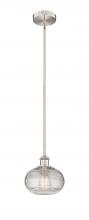 Innovations Lighting 616-1S-SN-G555-8CL - Ithaca - 1 Light - 8 inch - Brushed Satin Nickel - Cord hung - Mini Pendant