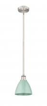 Innovations Lighting 616-1S-SN-MBD-75-SF-LED - Plymouth - 1 Light - 8 inch - Brushed Satin Nickel - Cord hung - Mini Pendant