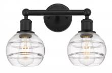  616-2W-BK-G556-6CL - Rochester - 2 Light - 15 inch - Matte Black - Bath Vanity Light