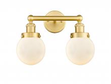 Innovations Lighting 616-2W-SG-G201-6 - Beacon - 2 Light - 15 inch - Satin Gold - Bath Vanity Light