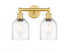  616-2W-SG-G558-6CL - Bella - 2 Light - 15 inch - Satin Gold - Bath Vanity Light