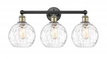  616-3W-BAB-G1215-8 - Athens Water Glass - 3 Light - 26 inch - Black Antique Brass - Bath Vanity Light