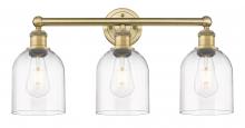  616-3W-BB-G558-6CL - Bella - 3 Light - 24 inch - Brushed Brass - Bath Vanity Light