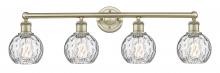  616-4W-AB-G1215-6 - Athens Water Glass - 4 Light - 33 inch - Antique Brass - Bath Vanity Light