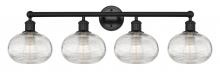 Innovations Lighting 616-4W-BK-G555-8CL - Ithaca - 4 Light - 35 inch - Matte Black - Bath Vanity Light