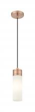  617-1P-AC-G617-8SWH - Boreas - 1 Light - 3 inch - Antique Copper - Cord Hung - Mini Pendant