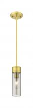  617-1S-SG-G617-8SM - Boreas - 1 Light - 3 inch - Satin Gold - Stem Hung - Mini Pendant