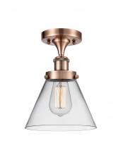  916-1C-AC-G42 - Cone - 1 Light - 8 inch - Antique Copper - Semi-Flush Mount