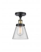  916-1C-BAB-G62 - Cone - 1 Light - 6 inch - Black Antique Brass - Semi-Flush Mount