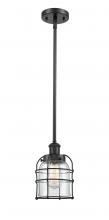  916-1S-BK-G52-CE - Bell Cage - 1 Light - 5 inch - Matte Black - Mini Pendant